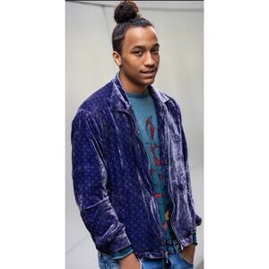 Urban Outfitters 70s Reimagined Crushed Velvet Zip Jacket XS